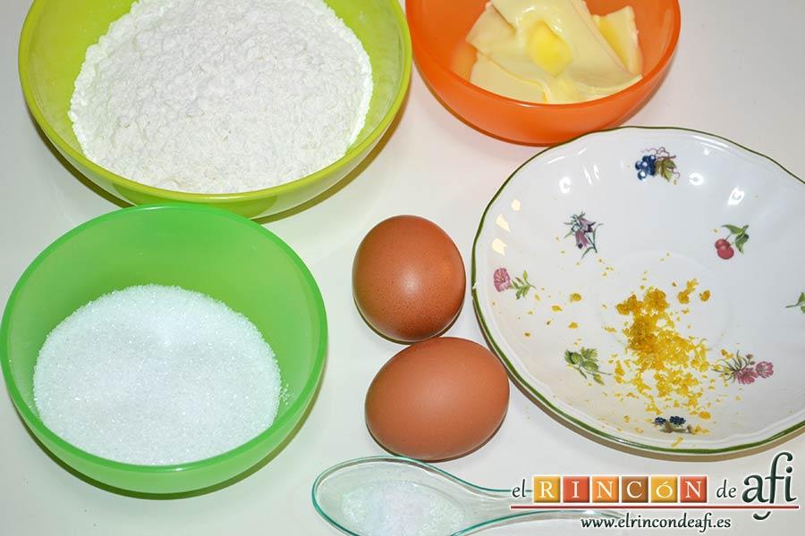 Galletas muselina, preparar los ingredientes
