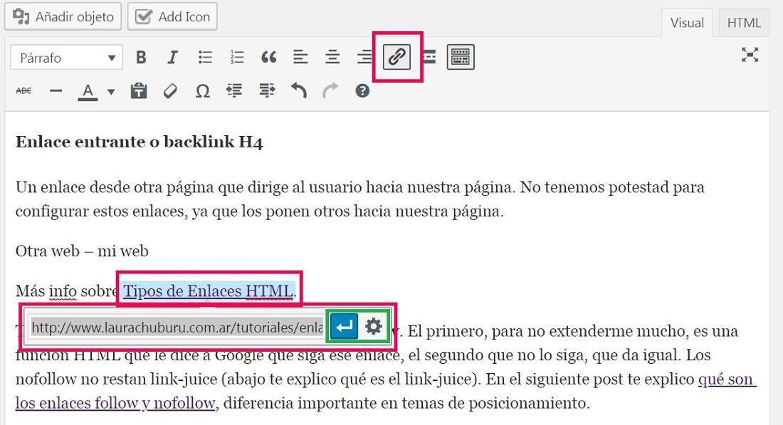 enlazar un post en wordpress