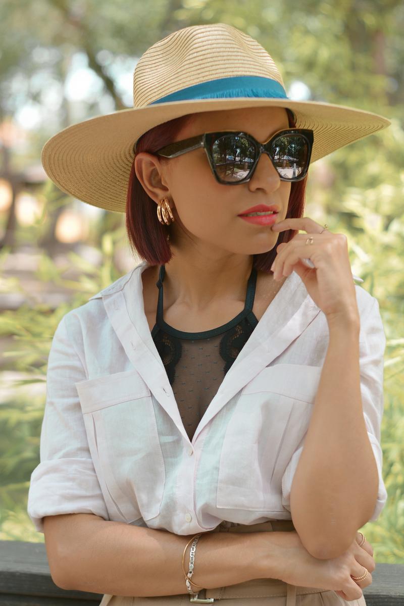 Look de verano con sujetador lencero