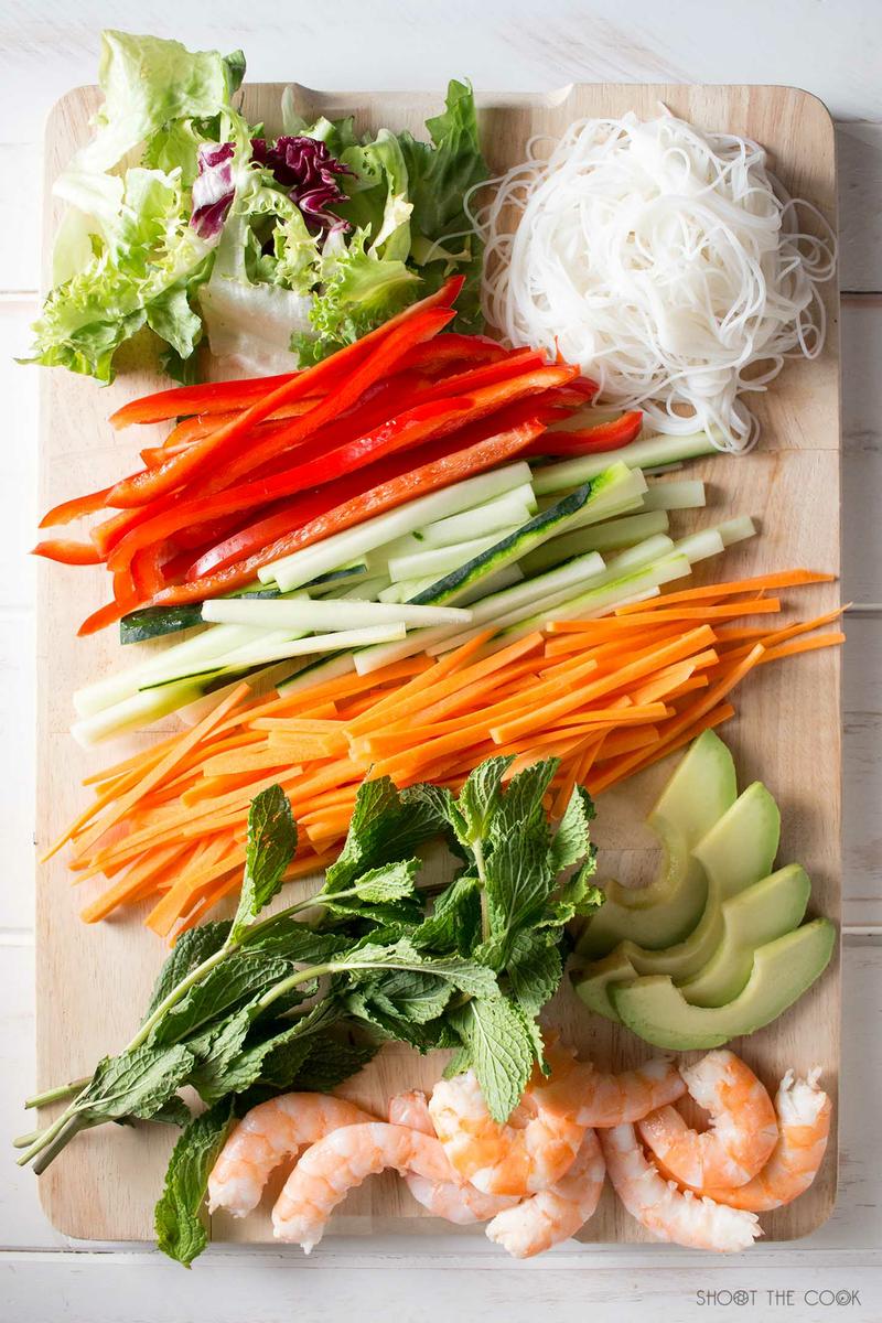 rollitos vietnamitas con langostinos