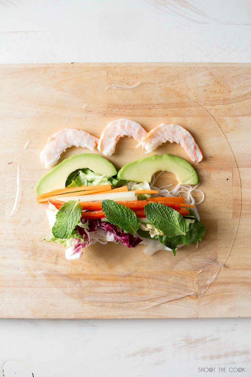 rollitos vietnamitas con langostinos