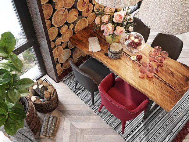 mesa tronco de madera