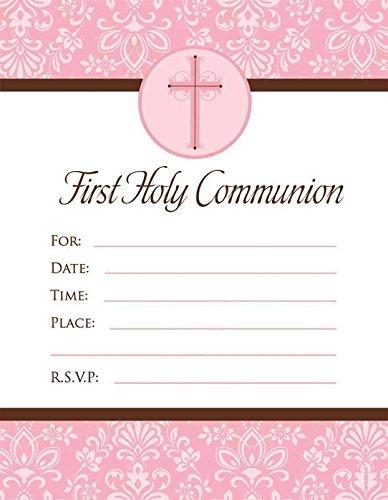 Amscan First Communion Invitation Pink