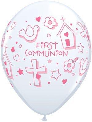 Single Source Party Supplies - 11" First Communion Girl Latex Balloons Bag of 10