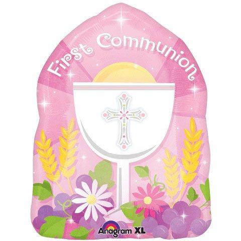 Anagram International Blessed 1st Communion Pink Balloon, 18", Multicolor