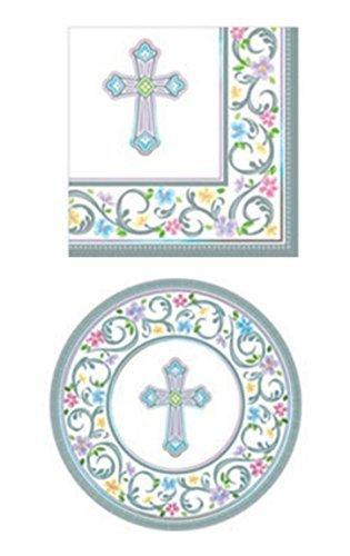 Inspirational Religious Party Supplies for 36 People: Dessert Plates 2-ply Napkins 72 Piece Bundle