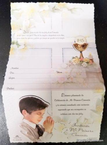 DPW First Communion Party Invitations Spanish Invitaciones Boy Primera Comunion Nino Fiesta 10PC