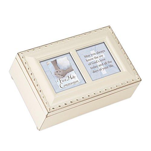Cottage Garden First Communion Girl Petite Ivory Music Box Jesus Loves Me