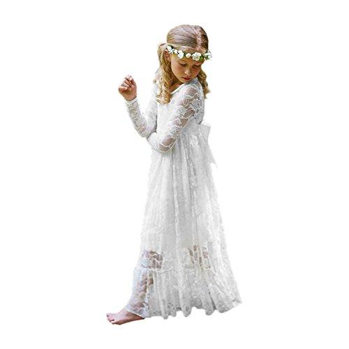 2017 New Lace Girl First Communion Dress A-Line Girl Gown White Size 8