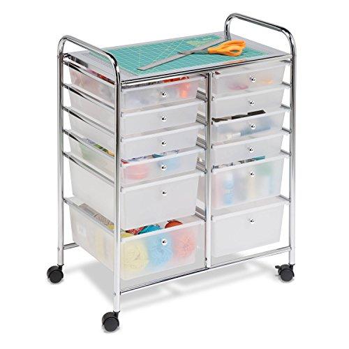 Honey-Can-Do Rolling Storage Cart Organizer 12 Plastic Drawers