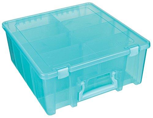 ArtBin Super Satchel Double Deep with Removable Dividers, Aqua Mist Art and Craft Storage Container Box, 6990AA