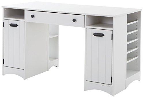 South Shore Artwork Craft Table with Storage - Large Work Surface - Multiple Storage Spaces - Pure White by