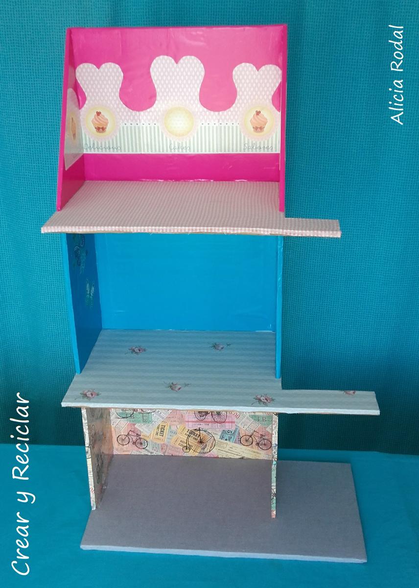 Centro comercial para muñecas DIY con reciclaje