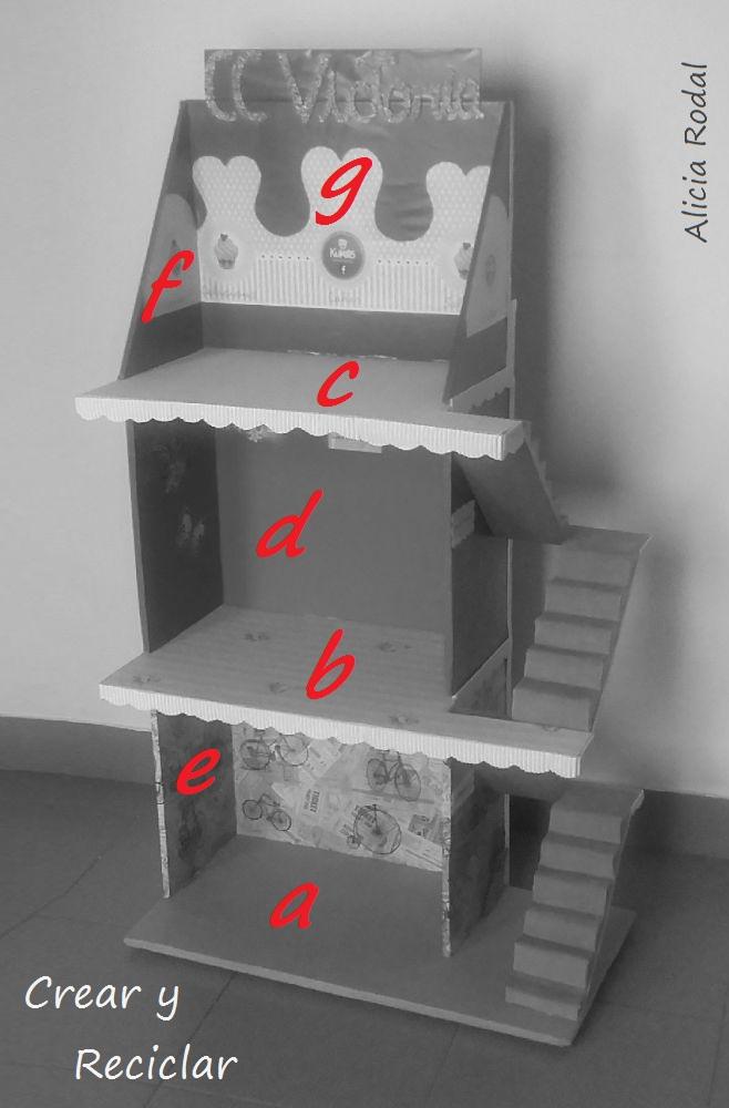 Centro comercial para muñecas DIY con reciclaje