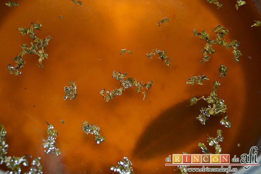 Conejo estilo Afi, preparar el caldo