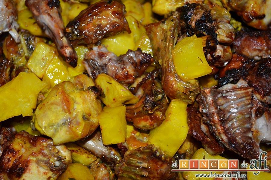 Conejo estilo Afi, dejar unos minutos a fuego moderado