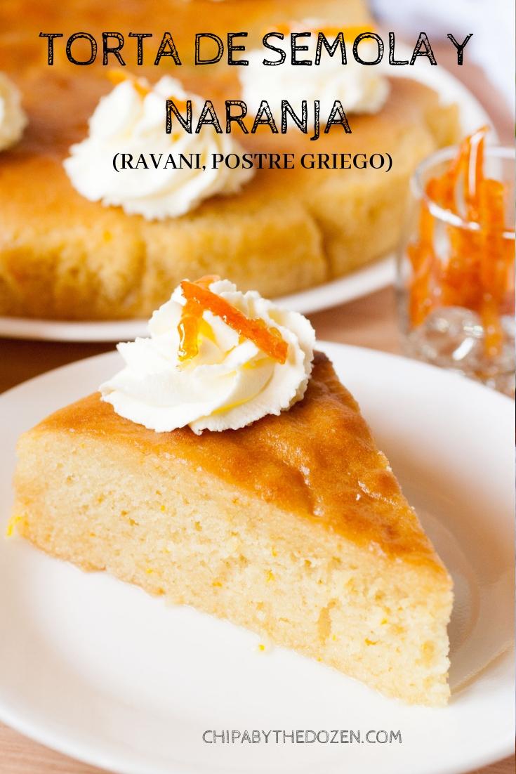 Torta de Sémola y Naranja (Ravani, Postre Griego)