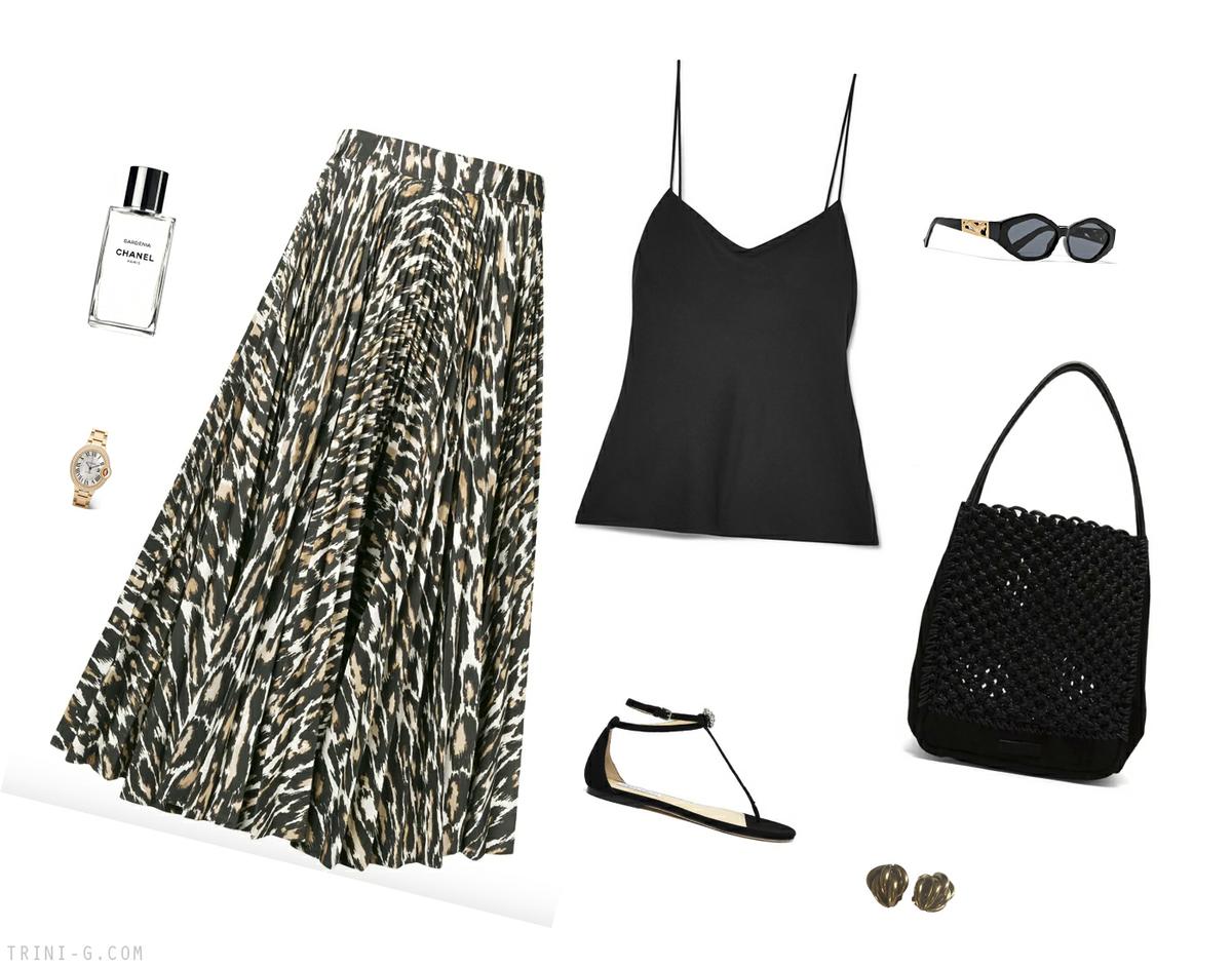 Trini | Calvin Klein skirt Jimmy Choo sandals