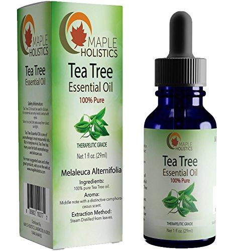 100% Pure Tea Tree Oil Natural Essential Oil with Antifungal Antibacterial Benefits For Face Skin Hair Nails Heal Acne Psoriasis Dandruff Piercings Cuts Bug Bites Multipurpose Surface Cleaner