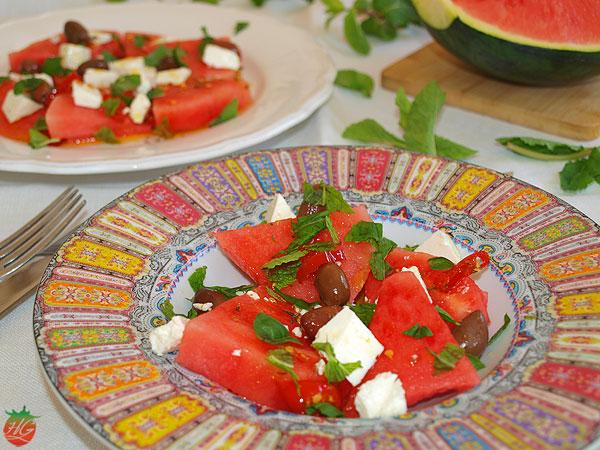 Ensalada de sandía y queso feta Receta