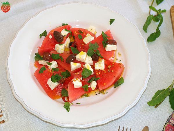 Ensalada de sandía y queso feta 