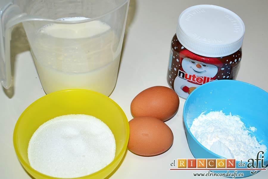 Milhojas de hojaldre con chocolate, preparar los ingredientes para la crema