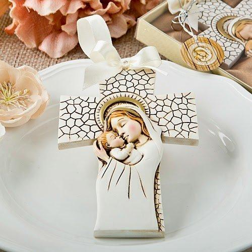 20 Madonna and Child Hanging Cross Ornament