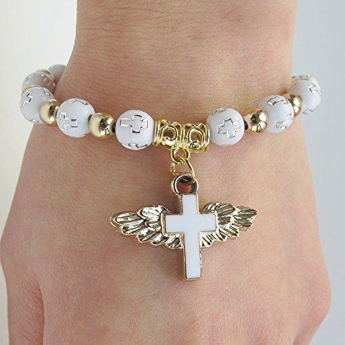 12 Pcs Angel Wing Cross Bracelet Favor for Boy and Girl - Baptism Favor / Christening Favor / Bautizo Recuerdos