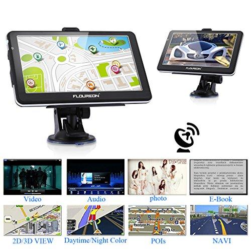 FLOUREON GPS de Coches Navegador para Camiones y Coches, LCD Pantalla Táctil, Sat Nav navegación Gratis de Mapa de EU,...