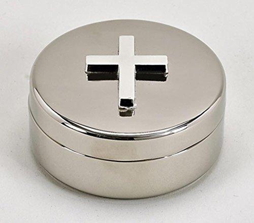 Round Plated Non-Tarnish Nickel Cross Rosary Box
