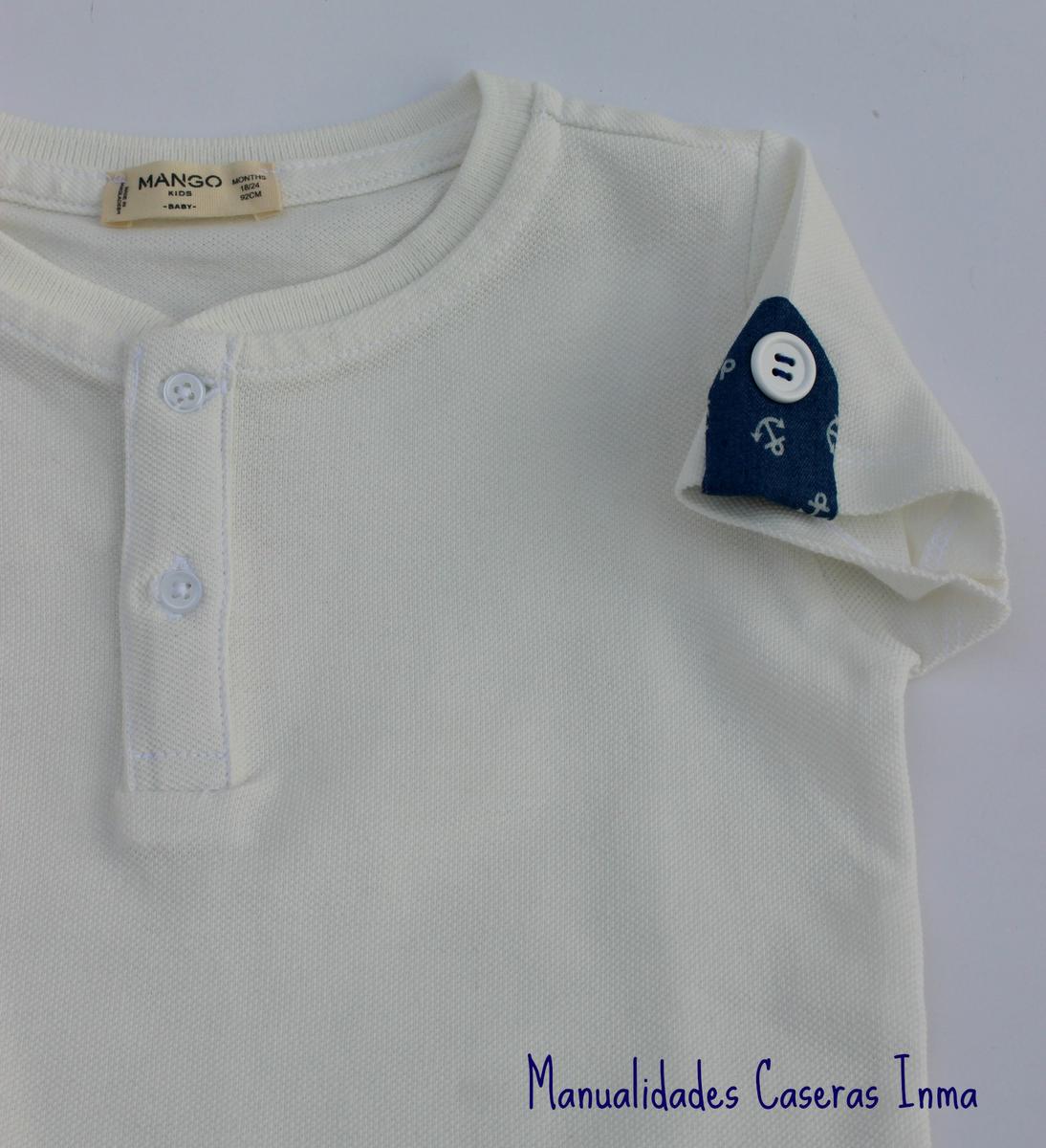 Manualidades Caseras Inma_ Conjunto marinero anclas detalle de las presillas de la camiseta