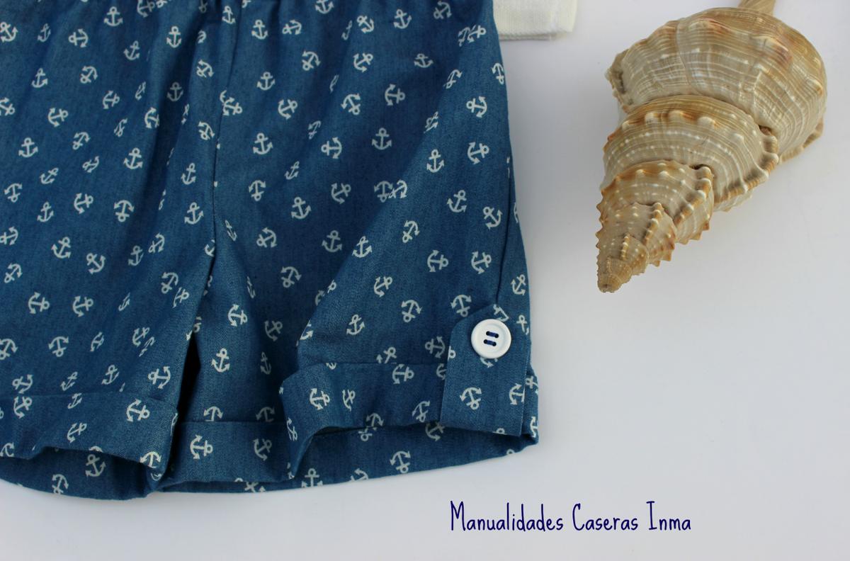 Manualidades Caseras Inma_ Conjunto marinero anclas detalle presilla pantalon