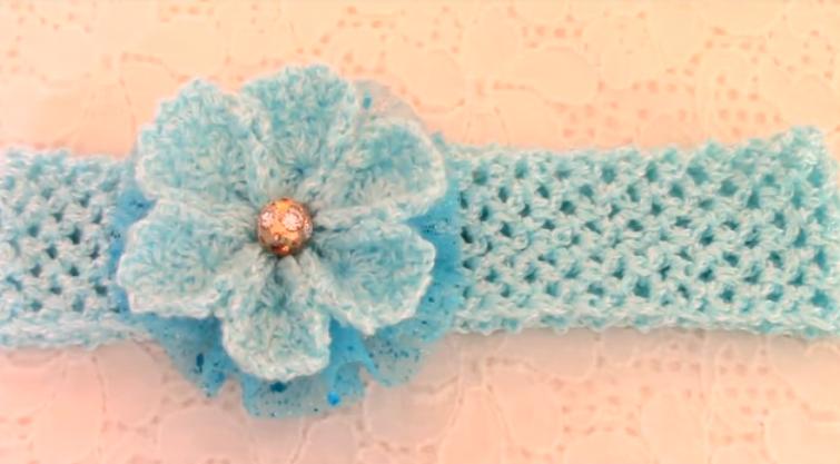 Tutorial de cómo tejer a crochet: cómo hacer diademas con flor rosa |  Manualidades