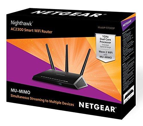Netgear Nighthwak R7000P-100PES - Router WiFi Inteligente (2300 Mbit/s, tecnología MU-MIMO, Dual Band, Gigabit, 11ac Dual Band, AC2300 Nighthawk Router),...