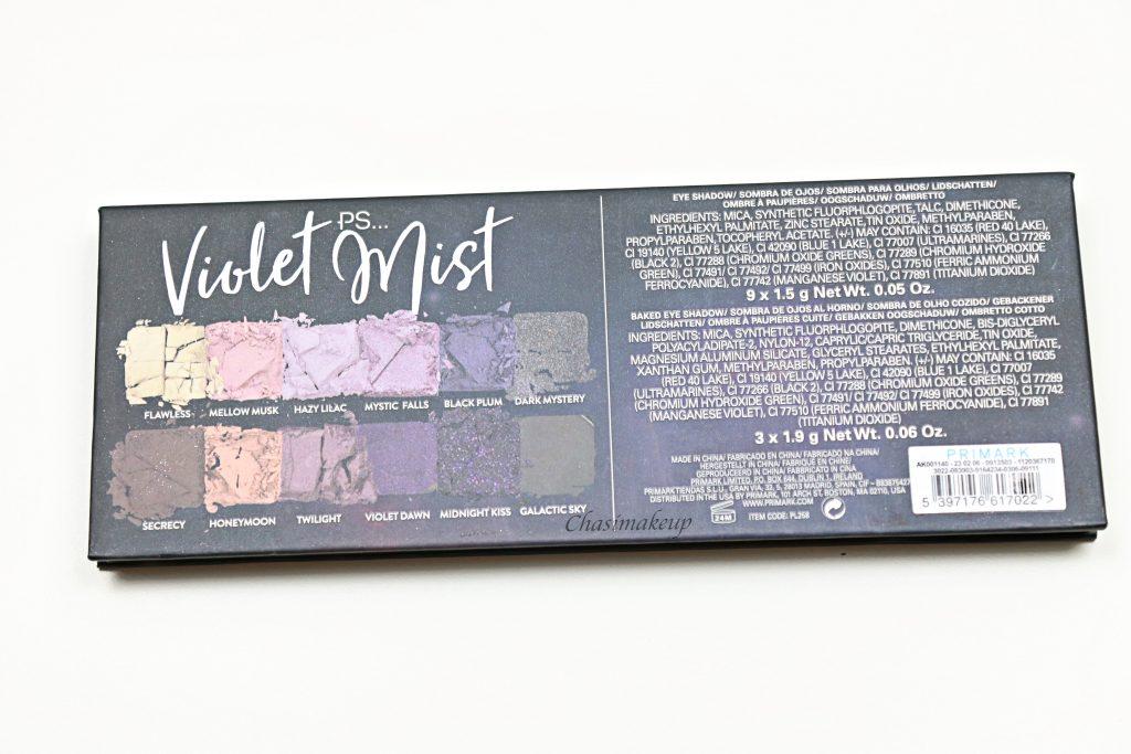 Paleta primark Violet Mist 3
