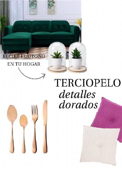 Terciopelo y detalles dorados entre las tendencias deco del otoño