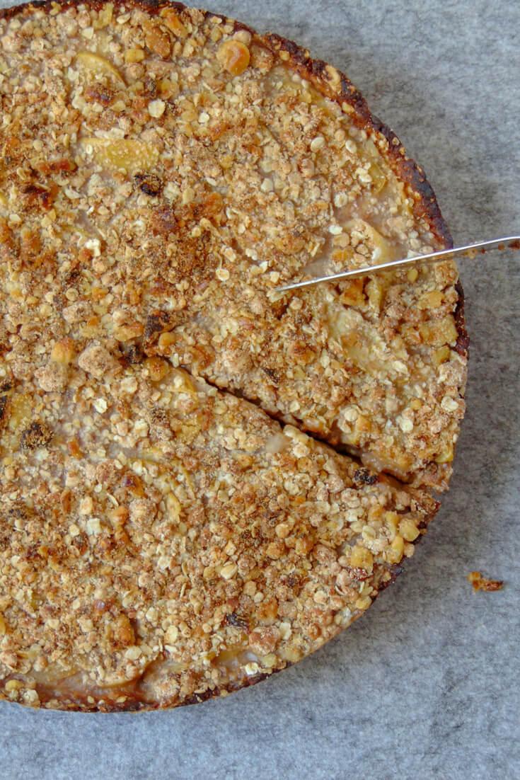 tarta de manzana sin huevo ni azucar saludable
