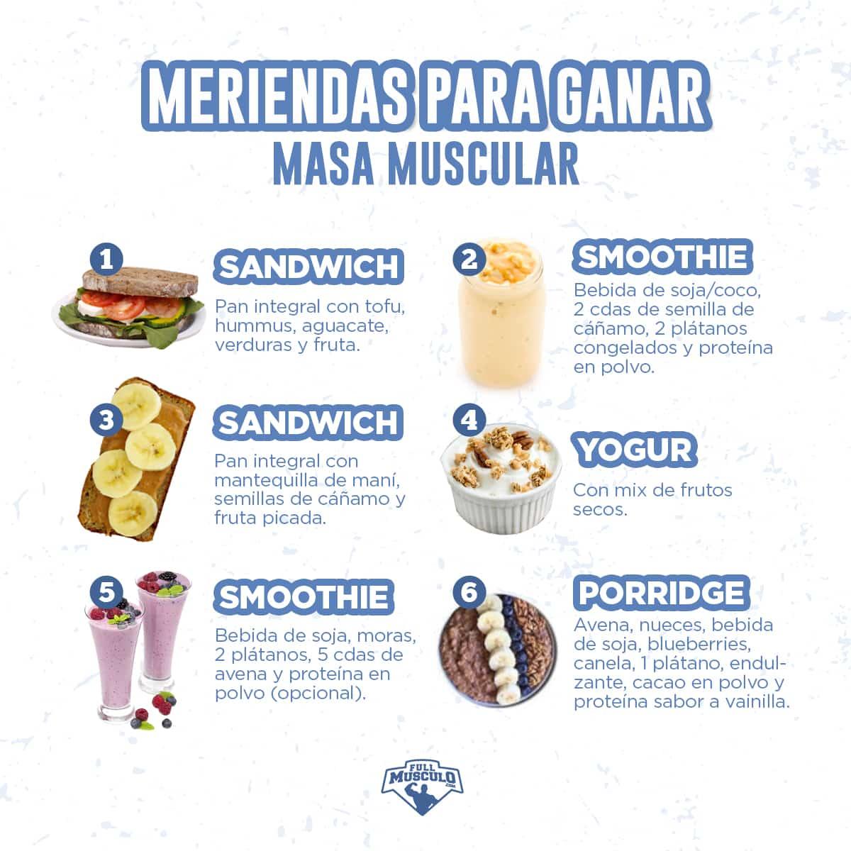 MERIENDAS MASA MUSCULAR