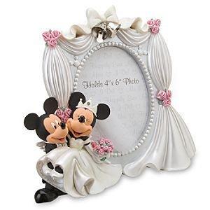 Disney Parks Exclusive Mickey Minnie Mouse Bride Groom Wedding 4x6 Photo Frame