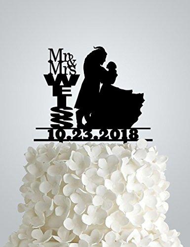 AWAC33 - Acrylic Wedding cake Topper inspired by Beauty and the Beast