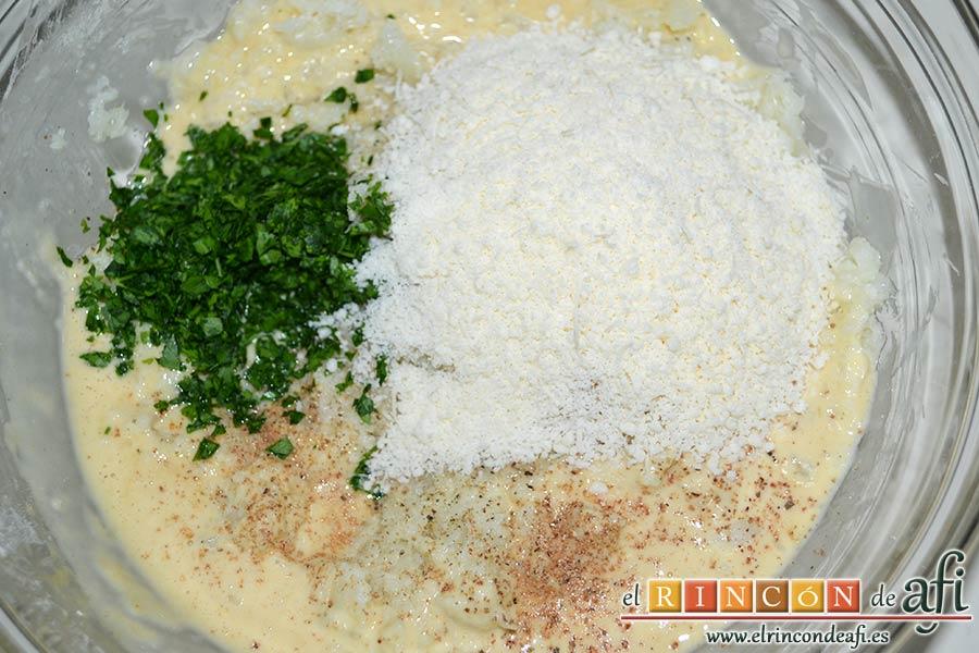 Delicias de coliflor, añadir si se desea el queso parmesano rallado