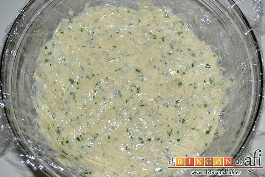 Delicias de coliflor, cubrir con film presionando bien