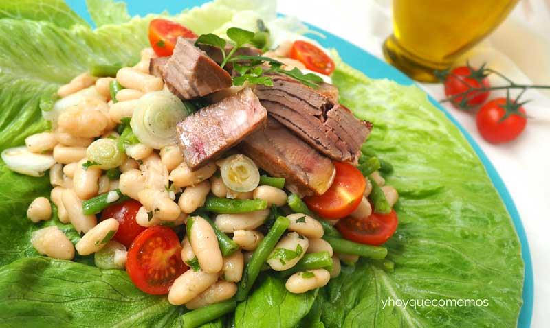ensalada de alubias y atun