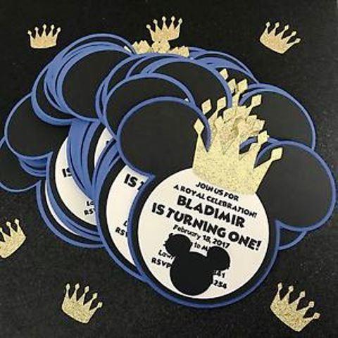 invitacion de mickey mouse bebe principe