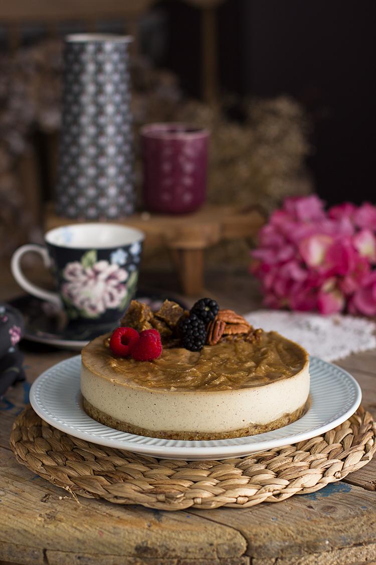 Cheesecake vegano de manzana receta fácil y saludable