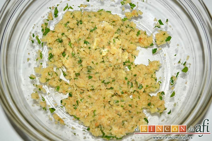 Tortillitas de San José, mezclar bien