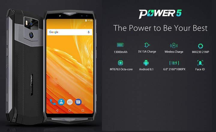 Ulefone Power 5 analisis reseña review en español de este móvil Android con CPU Helio P23 Octa Core 6GB de RAM 64GB de espacio interno doble cámara de 21MP+5MP y batería de 13.000mAh con carga rapida e inalambrica especificaciones precio y opinion