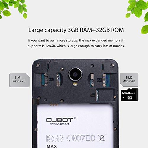 CUBOT Max - Smartphone Libre 4G Android 6.0, (Pantalla táctil 6.0