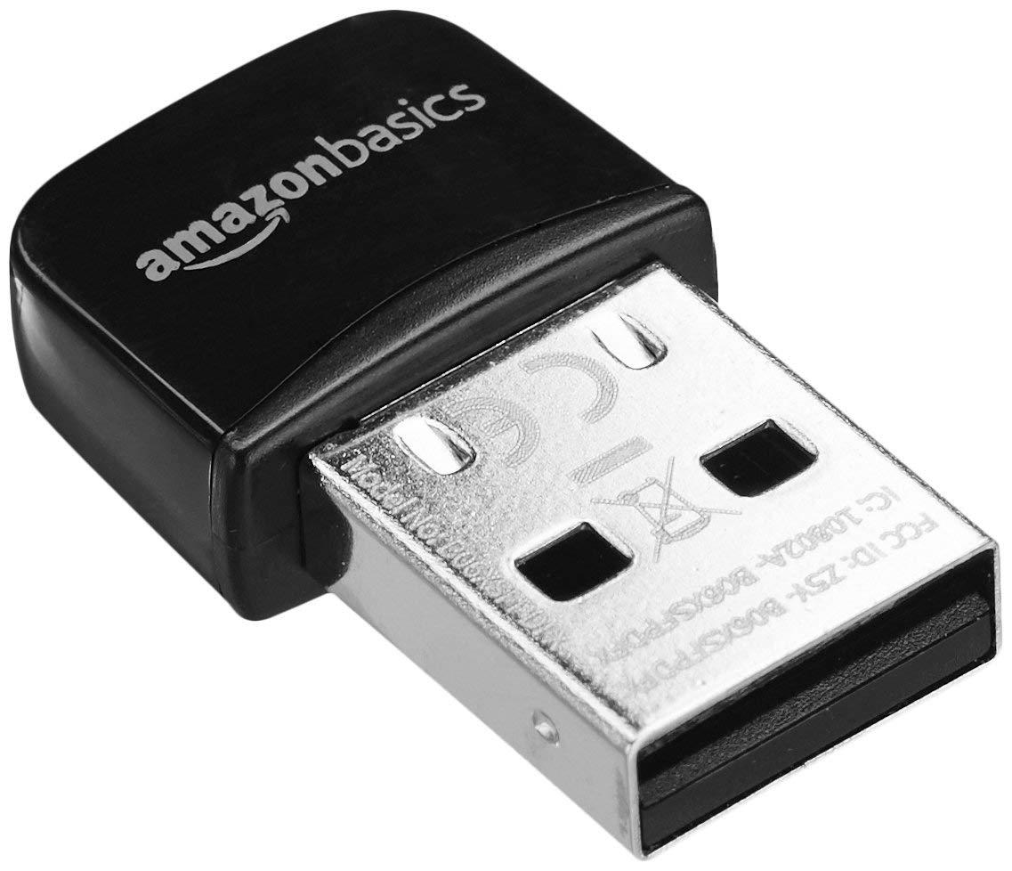 AmazonBasics - Adaptador USB nano Wi-Fi 11n, 150 Mbps, Negro