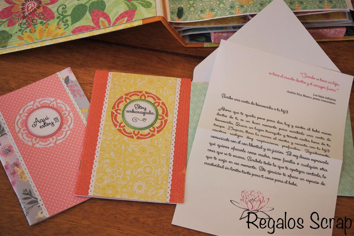 Detalles del libro hecho a mano. Carta a tu bebe